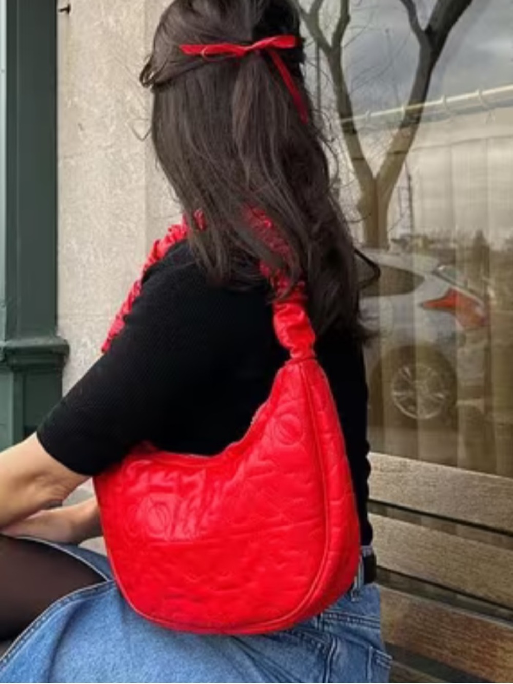 HVISK Red Quilted Purse